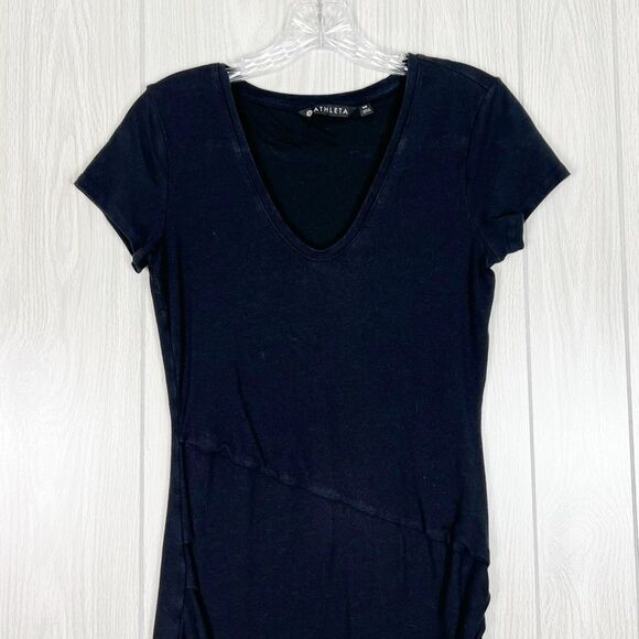 Athleta | Topanga Ruched Athletic Dress In Black Size X Small - Picture 3 of 6
